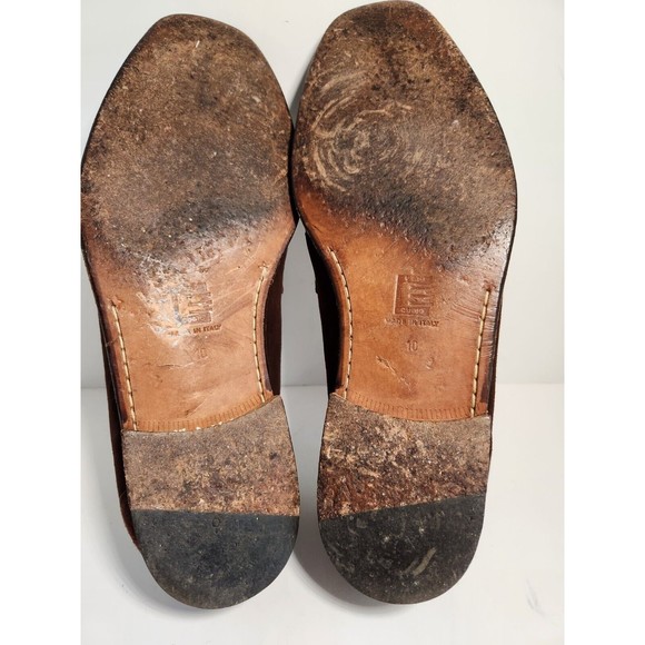 Vintage David Eden Men\'s Size 10B Leather Suede Square Toe  Loafers With Gold... main image 5